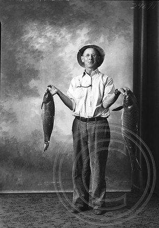 Portrait with carps, 1920's