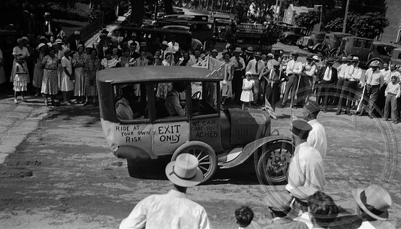 clown car in parade. 1934