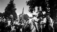 Cowboys and Indians in Parade, Wahoo Nebraska, 1934